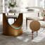 Ensemble de salle à manger moderne, ensemble de table de salle à manger ronde pré-assemblé, ensemble de table de salle à manger de cuisine en pierre frittée avec chaises rembourrées en similicuir-119727084-119727085-119727080