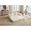 Canapé-lit de 78 po convertible, canapé modulaire en velours côtelé avec 2 coussins, canapé à plancher comprimé compact, idéal pour le salon, la chambre à coucher, un appartement, beige.-131141707