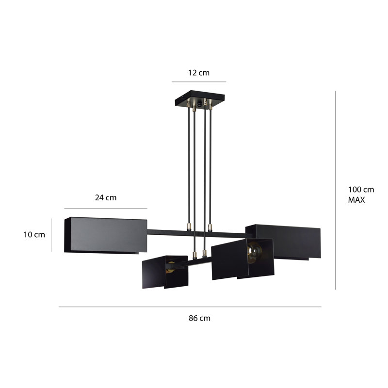 Marbella 4 - Light Unique/Statement Pendant, Black