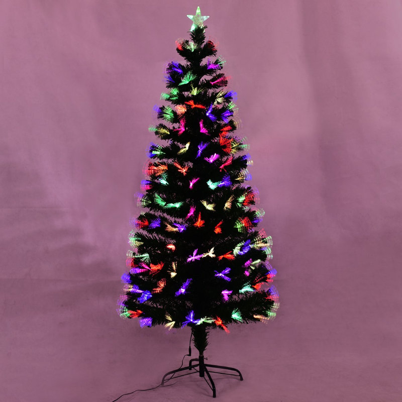 Lighted Artificial Pine Christmas Tree, 6ft H
