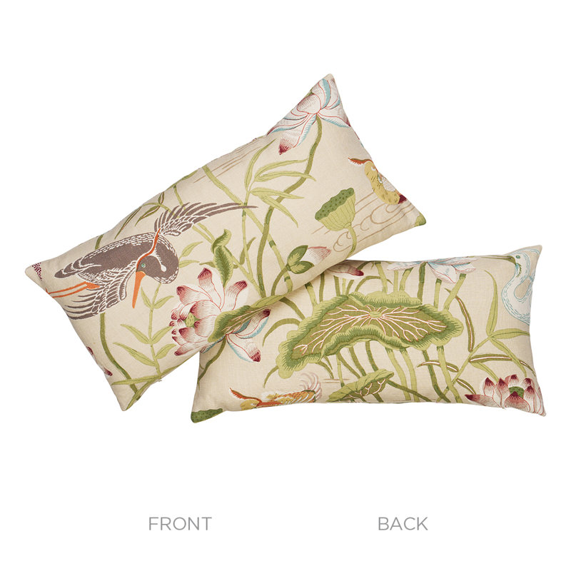 Coussin Lotus, Vert/beige/brun