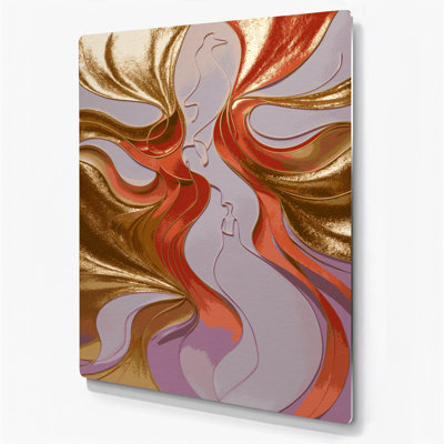 Abstract Figurative 37 Beige Metal Wall Art