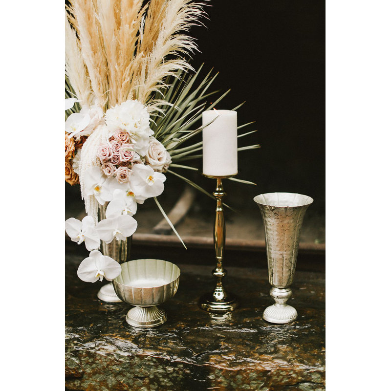 Vase de table Evie-Anne, H 13,75 po x l 6,5 po x P 6,5 po, Champagne
