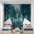 Deep Teal Misty Forest Landscape-426397341