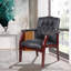 Chaise d'invité en cuir à dossier moyen avec siège rembourré et garniture cloutée, chaise d'appoint de bureau ou de réception, H 35,83 po x l 20 po x P 26,57 po-25967268
