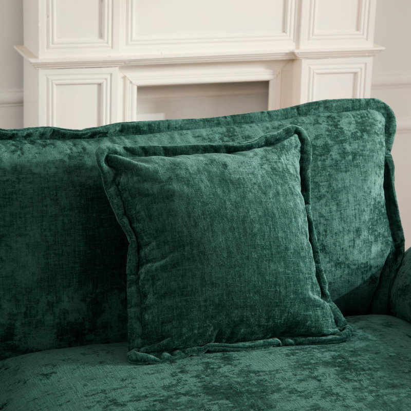 Canapé modulaire en forme de U Grid, canapé surdimensionné avec repose-pieds, Chenille verte, H 33 po x l 117 po x P 30 po
