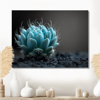 «Green», gris, monochrome, fleur de désert, cactus floral, impression d'art mural
