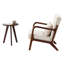 Ensemble de chaise d'appoint et de table basse de style Mid-Century moderne, style luxueux rétro, chaise de loisir (beige) et table basse (couleur noyer), convient aux salons et aux chambres à coucher-261043244