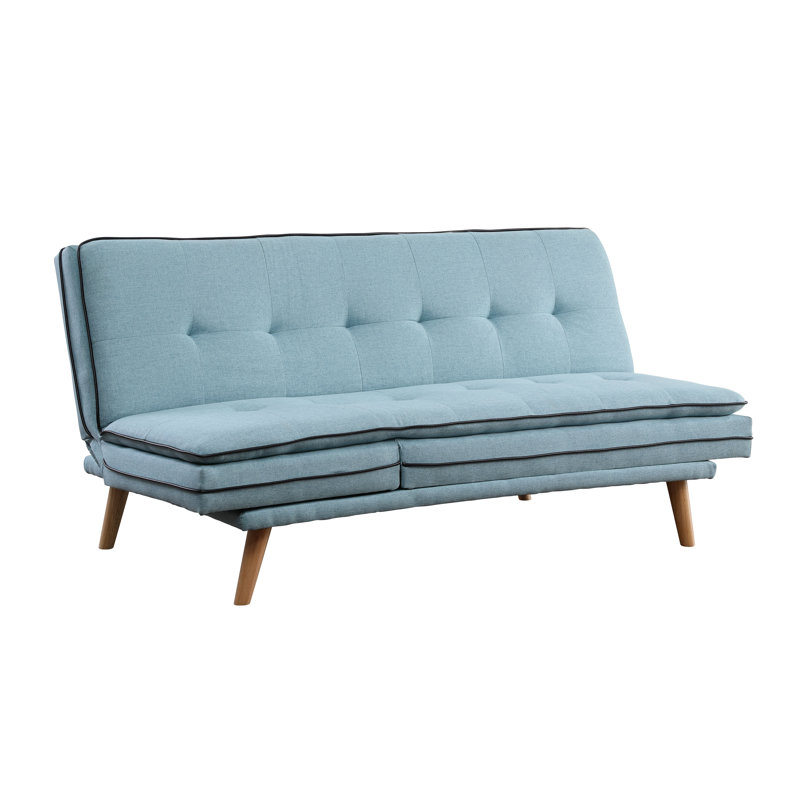 140.94'' Upholstered Reclining Sofa,Sofa Bed,Sleeer Sofa Couch, Blue Linen Blend