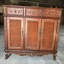 Banc de rangement pour chaussures en bois massif rouge brun