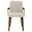 Chaise de salle à manger 19,5 "Mid-Century en similicuir avec accoudoirs, ensemble de chaises rembourrées (ensemble de 4)-1109043670-1109043665