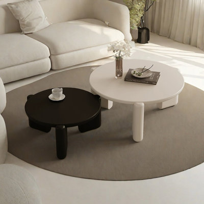 Table basse avec plateau en bois épaissi