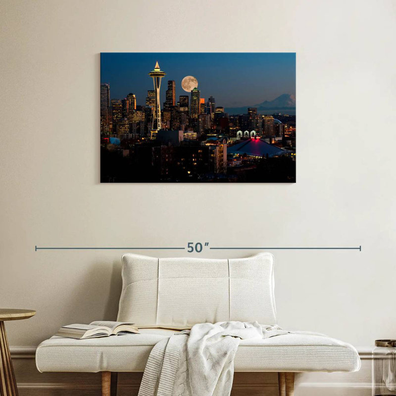 Ravi Seattle Moonrise, 24" H x 36" W