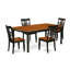 Ensemble de table de salle à manger 5 pièces comprenant une table de cuisine rectangulaire avec rallonge papillon et 4 chaises de salle à manger, 42 po x 78 po, noir et cerise-1342074098-1253612073