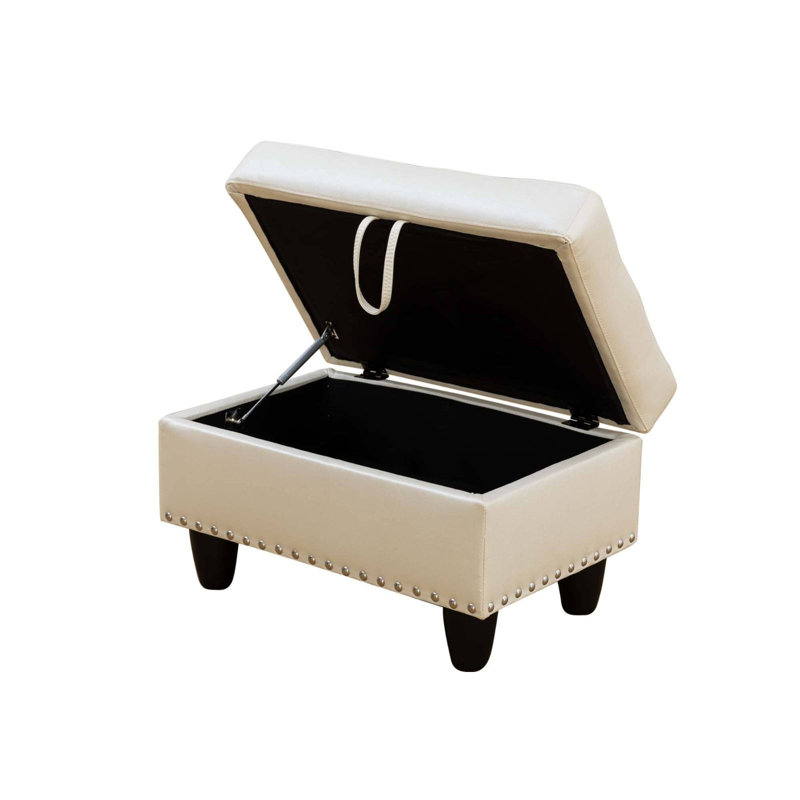 Repose-pieds avec rangement Ginger, Beige