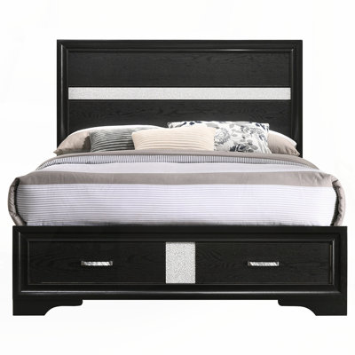 Black Full Storage Panel Bed