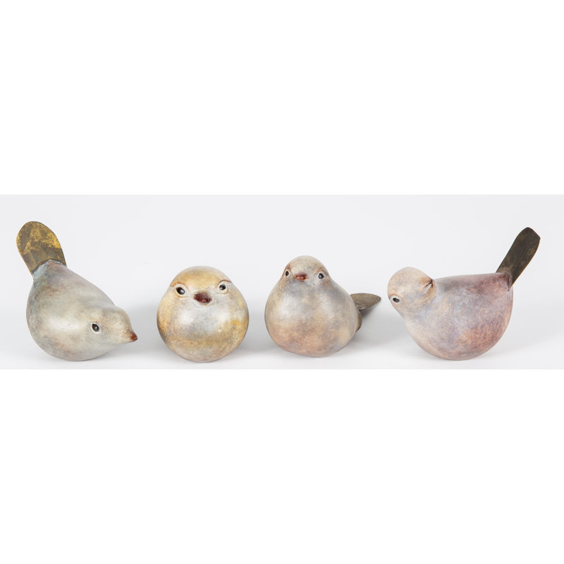 Ensemble de figurine oiseau en céramique 4 pièces fait main Cecille
