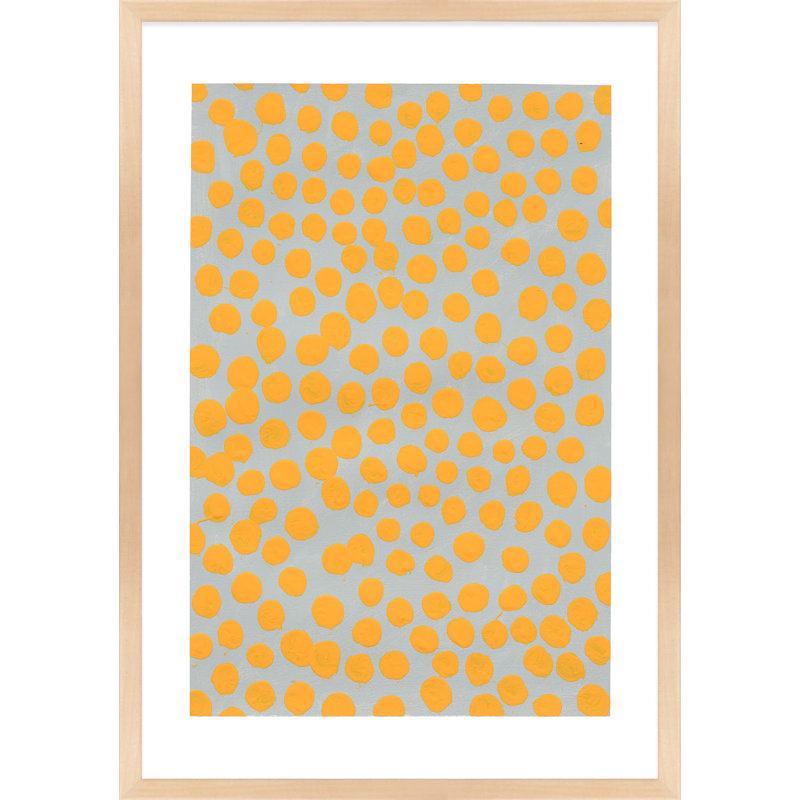 Navi Safran sur gris par Michela Sorrentino - Peinture, H 20 po x l 14 po x P 1,25 po, Brun
