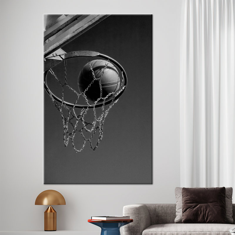 Motif de basket-ball de basketball pour homme, H 93 po x l 39 po, Toile tendue