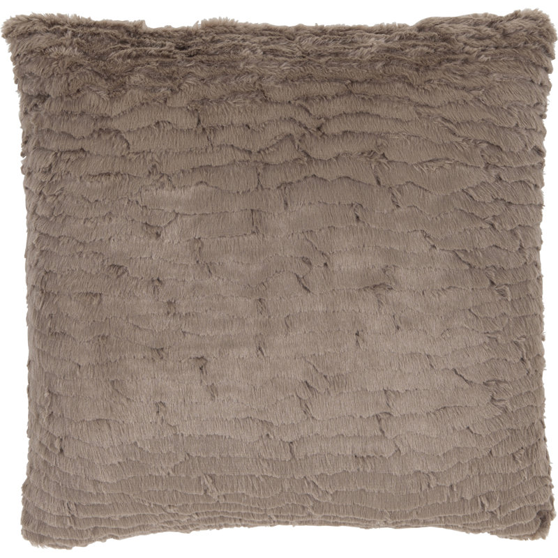 Izmir Ruffled Throw Pillow, Taupe