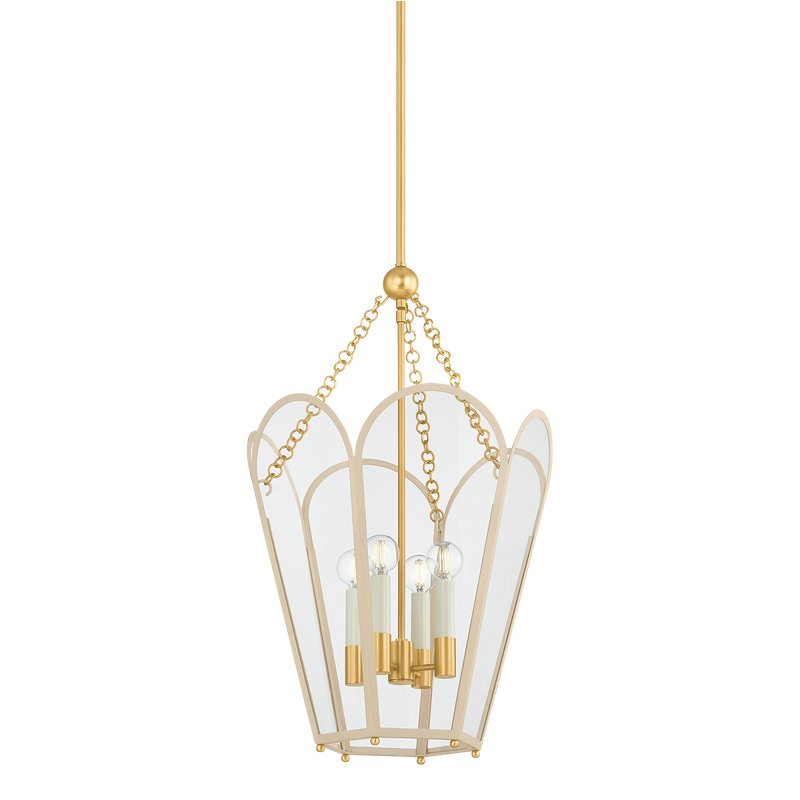 Lanterne Clarisse, Bisque douce, H 26,25 po x l 16 po x P 16 po, Quatre lumières