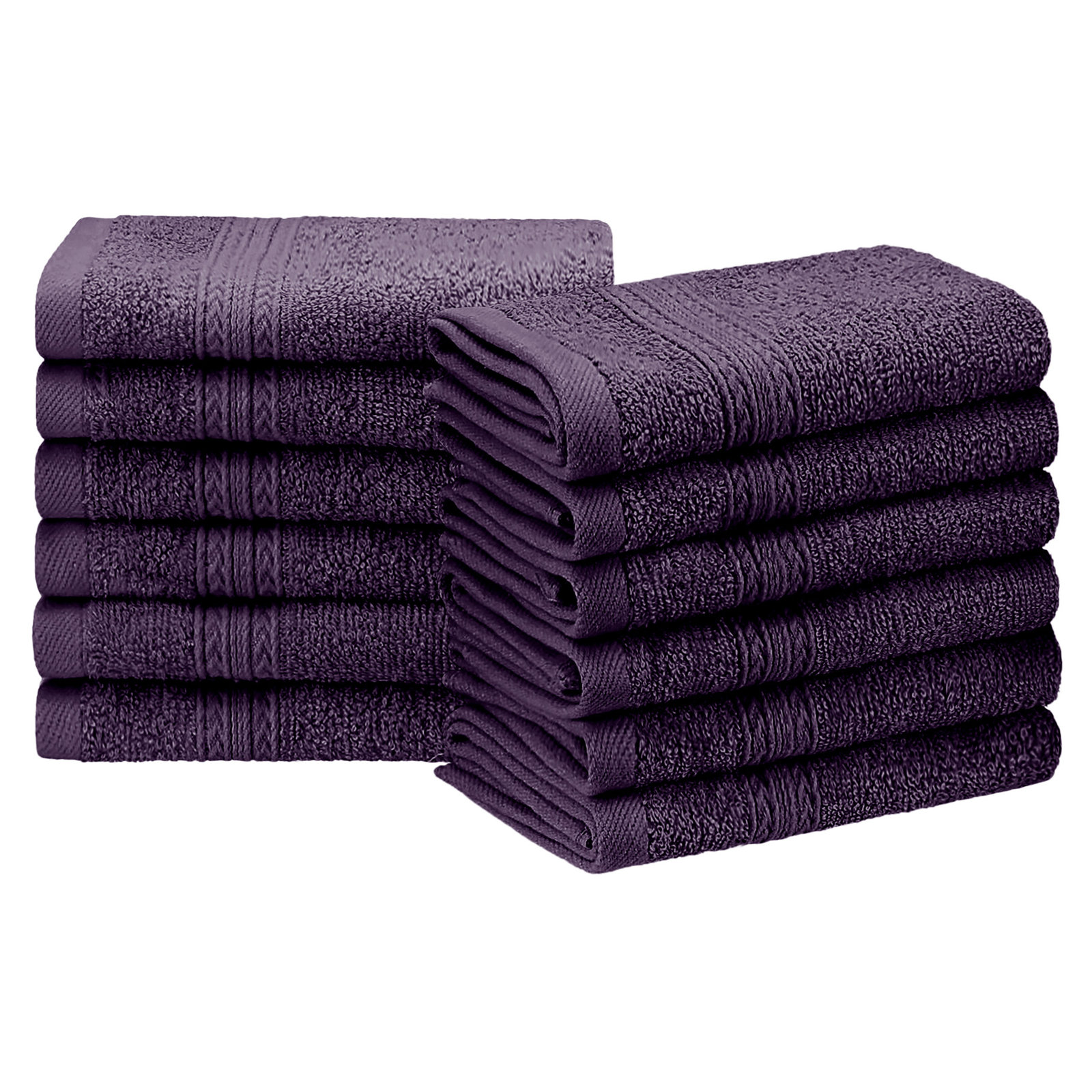 Sustainable Cotton Washcloth Set, Eggplant