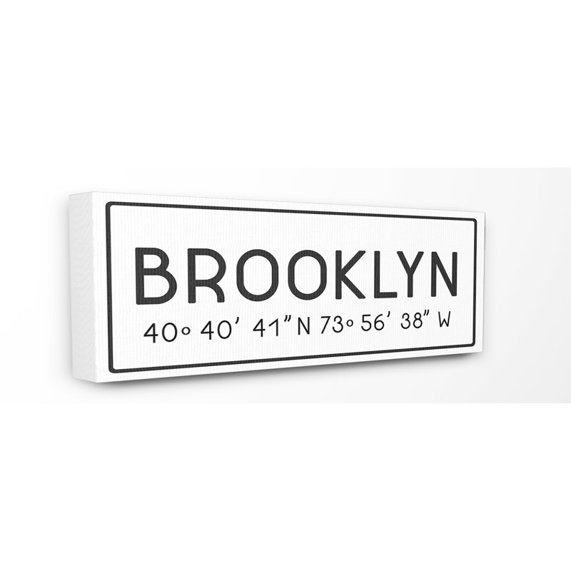 «Brooklyn» par Daphne Polselli, reproduction d'art textuel sur toile, H 10 po x l 24 po, Toile tendue