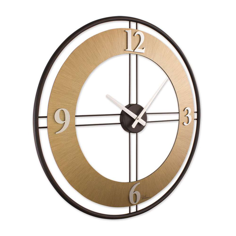 Stylish Decorative Metal Wall Clock, 24.4 x 24.4 inches | Gold & Black, 70% Steel / 30% MDF | Silent Sweep Movement | Perfect for Home or Office Décor, Elegant and Modern Design