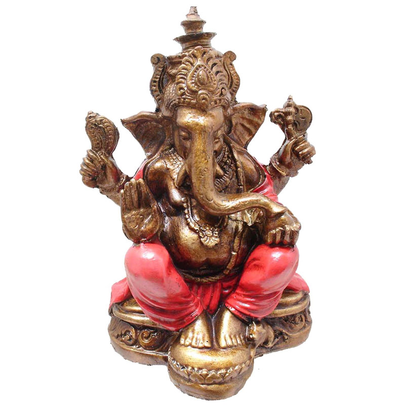 Figurine elayanti Ziyamet, H 11 po x l 7 po x P 5 po, Rouge