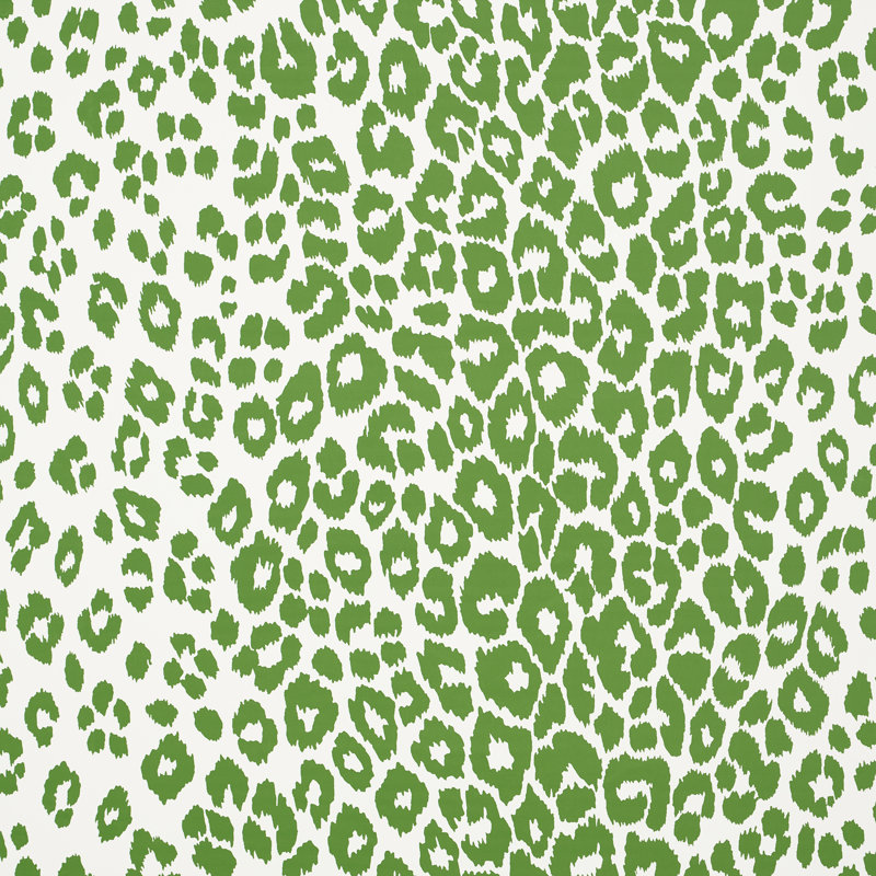 Iconic Leopard Wallpaper, Green