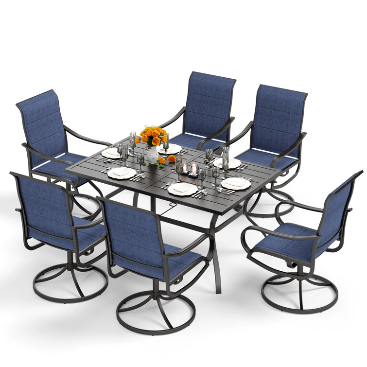 Sutiya Rectangular 6 - Person 60'' L Outdoor Dining Set