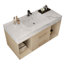 Meuble-lavabo flottant 39,4 po avec lavabo en céramique, 2 tiroirs muraux à fermeture en douceur et plateau en ardoise blanche