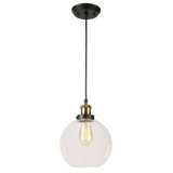 Luminaire suspendu d'intérieur ajustable 1 lumière Aspen Creative, verre transparent / bronze antique avec finition laiton chaud, l 8 po x H 11 1/8 po, paquet de 1
