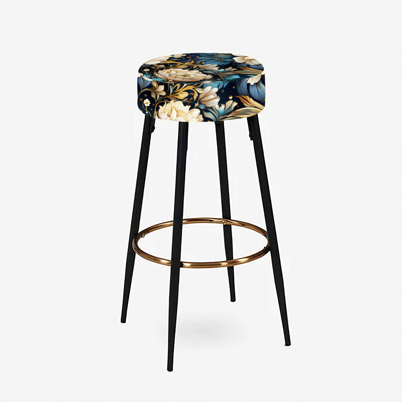 Elodea - Ensemble de 2 tabourets de bar à imprimé, Fleurs élégance bohème