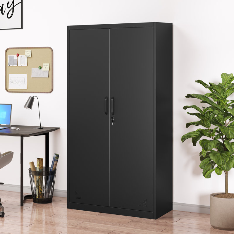 Mikami 180cm Tall Steel File Cabinet, Black