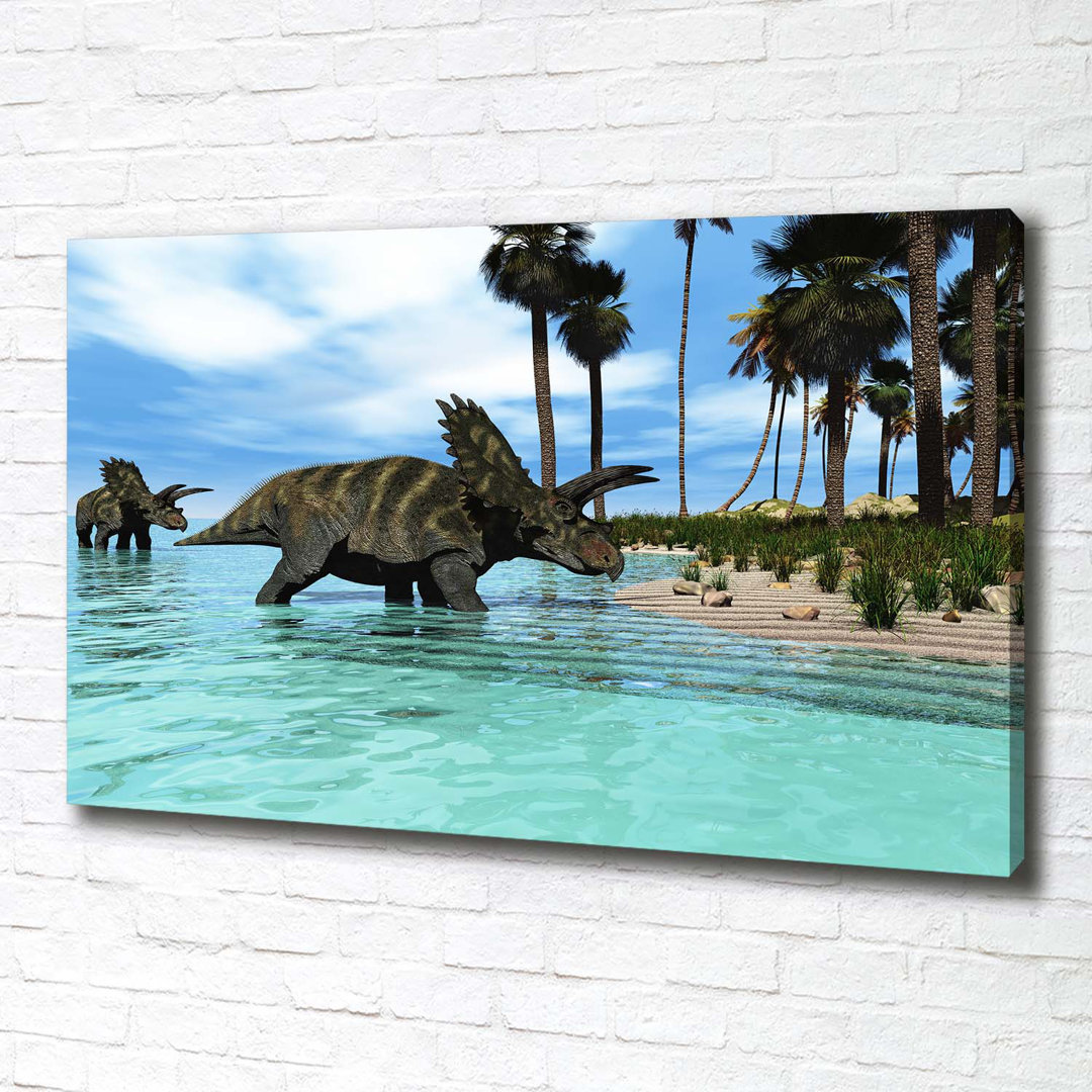 Leinwanddruck - Wandkunst - Drucke auf Leinwand - 100X70 Bild Bildthema: Dinosaurier