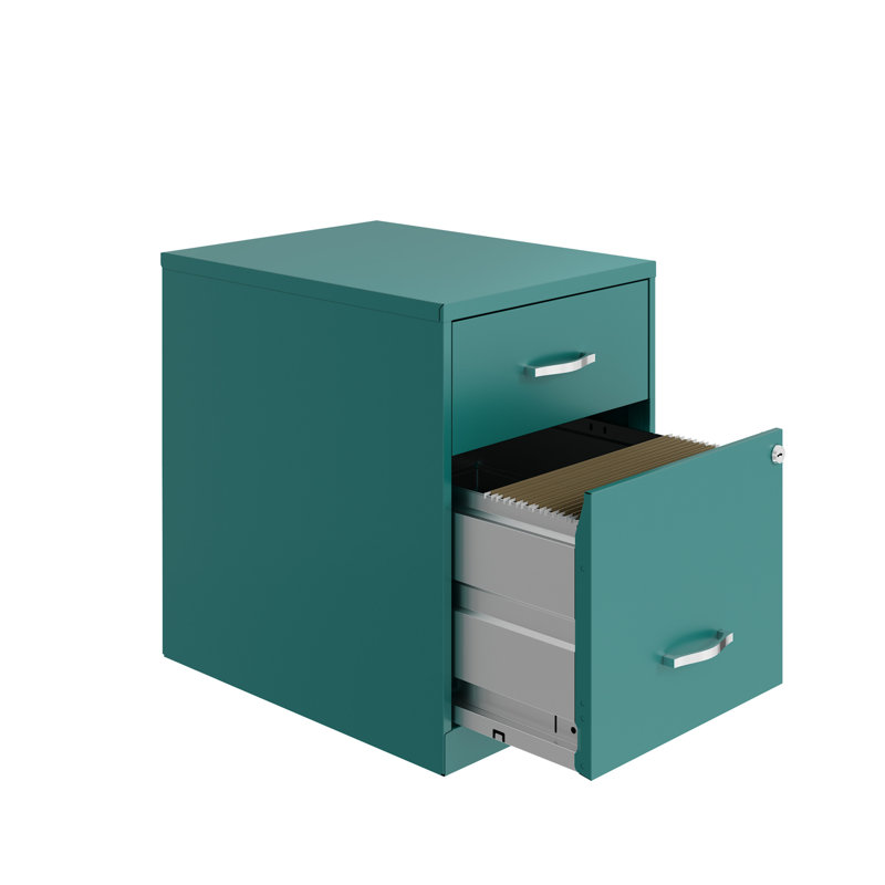 Eslow 14.25'' Wide Steel File Cabinet, Teal