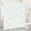 Rideau de bain fleuri bleu avec crochets 72 po x 72 po (180 x 180 cm)