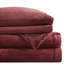 Drap-housse 4 pièces bourgogne - 100% doux et invitant, brossé deux fois pour un fini velours, livré avec un drap plat, 2 taies d'oreiller