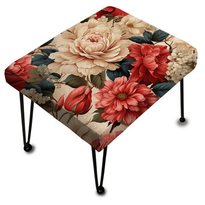 Rétro motif floral rétro rose et beige avec motif floral I