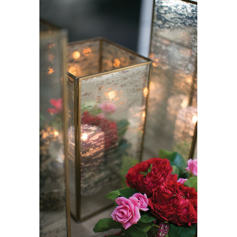Metal Floor Lantern, 15.75" H x 6" W x 6" D