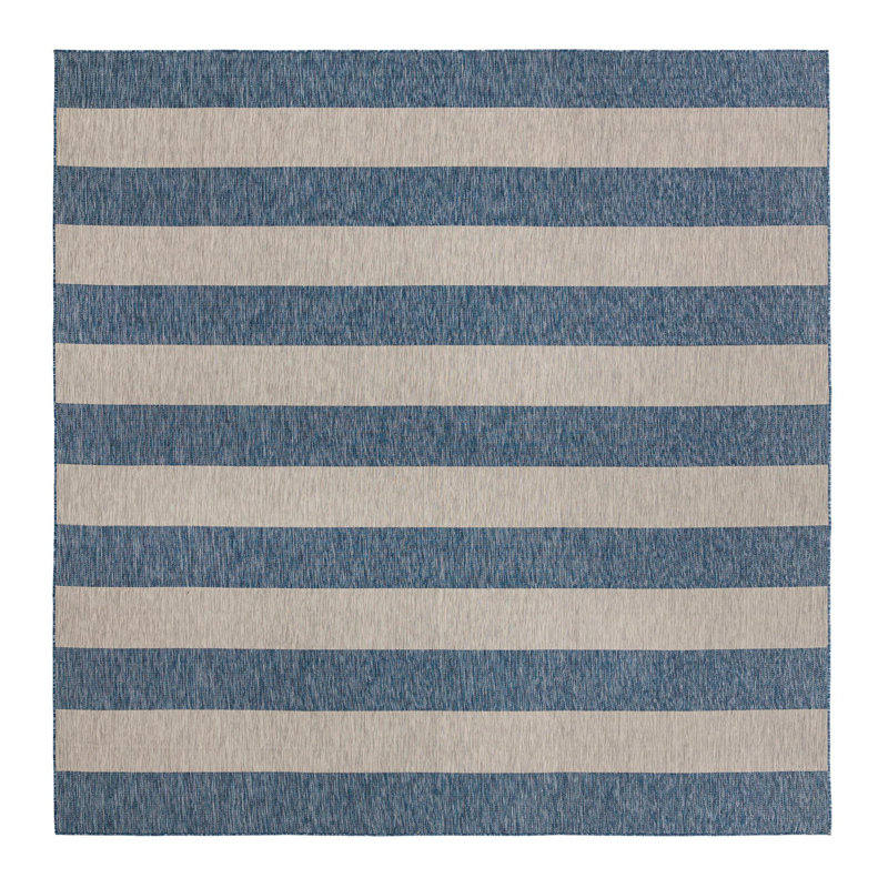 Simoes Striped Indoor / Outdoor Rug, Square 13'