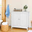 Armoire moderne de style Mid-Century, autoportante, armoire blanche, argent, salle à manger et cuisine à double porte avec rangement pour salle de bain, construction moderne et stable