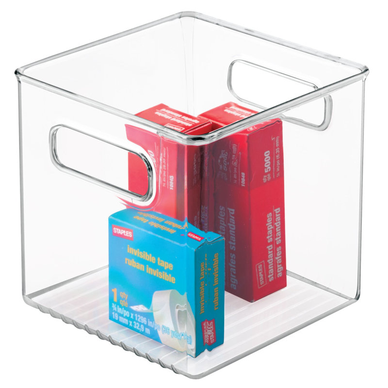 Clear BPA-Free 6x6x6 Storage Bin with Handles