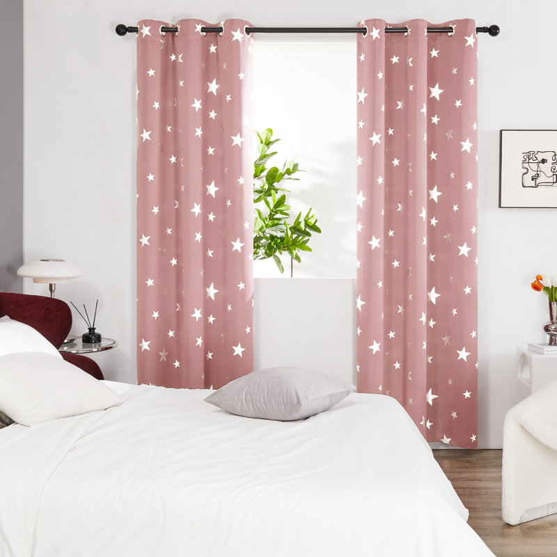 Rideau en polyester, L 38 po x L 72 po, Rose corail