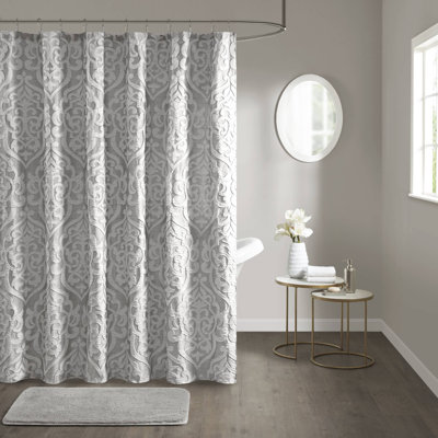 Rideau de douche simple 72 po x 72 po Odette Jacquard