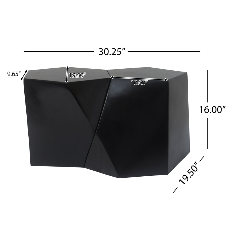Table basse noire, conception géométrique, et à, idéale pour divers espaces, aucun assemblage requis noir moderne, creux polyvalent,