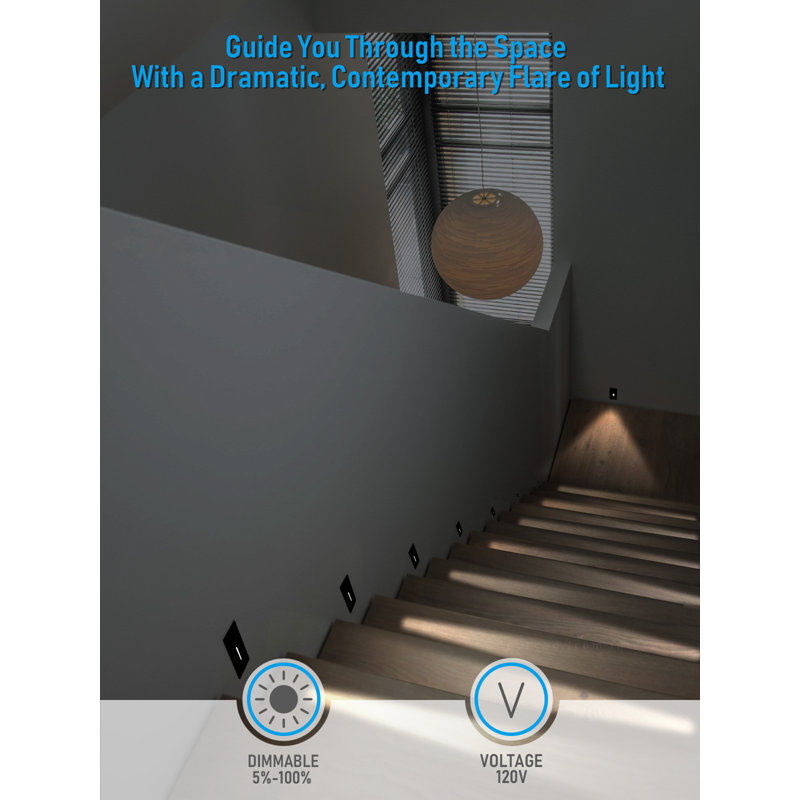 Led Vertical 5Cct Step Lights, Replaceable Magnetic Faceplat Indoor Stair Light, Dimmable, Black, Matte Black