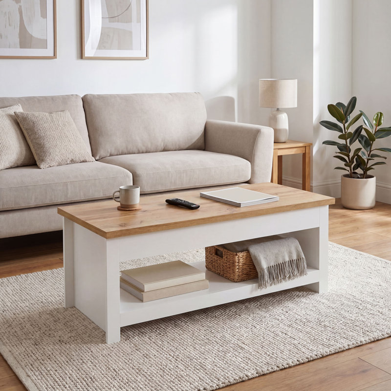 Beacsfield Sled Coffee Table with Storage, White