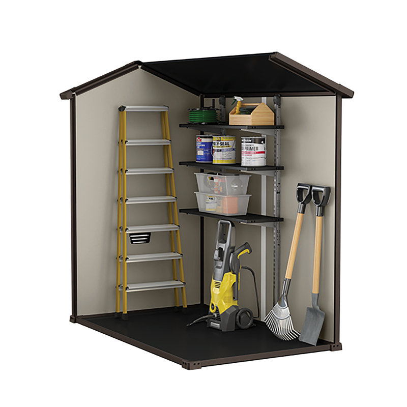 Keter Manor 4 ft. W x 6 ft. D Apex Outdoor Garden Shed, Brown